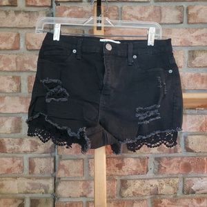 Mudd distressed black shorts